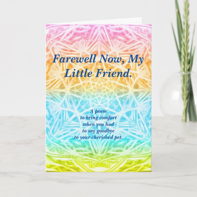 Carte Poème : Pet Loss Sympathy, POBY, Folt Greeting (Devant)