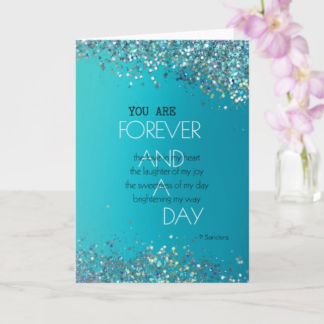Carte Poème pour toujours et une journée Aqua Confetti T (Orchidée)