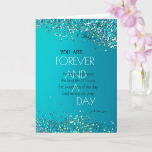 Carte Poème pour toujours et une journée Aqua Confetti T