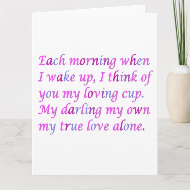 Carte Poème romantique pour votre véritable amour couleu (Devant)