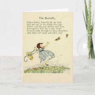 Carte Poème vintage - Le Papillon,