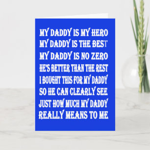 Carte Poèmes pour papa sur la Fête des pères