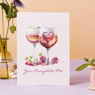 Carte Poésie Coeur moderne Rouge Saint Valentin Annivers