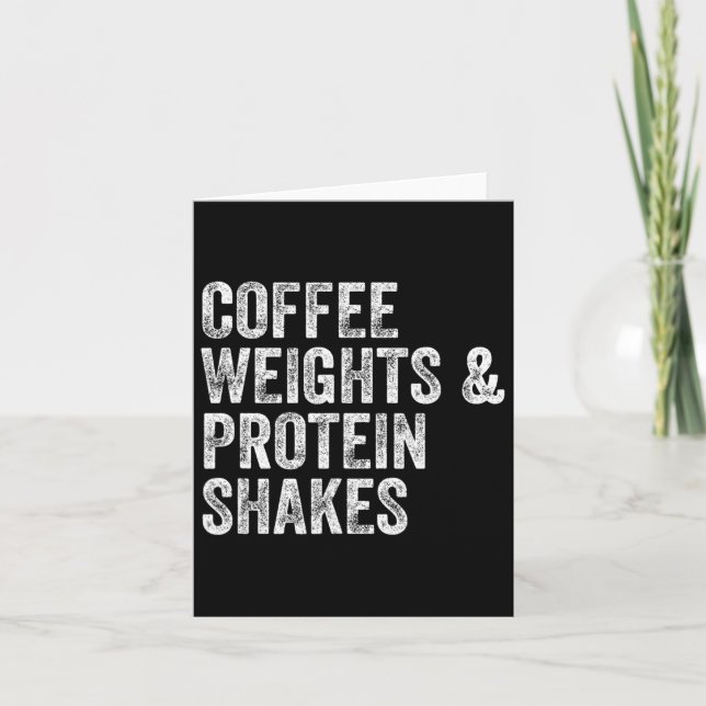 Carte Poids du café Protein Shakes Gym Weightlifter Bod (Devant)