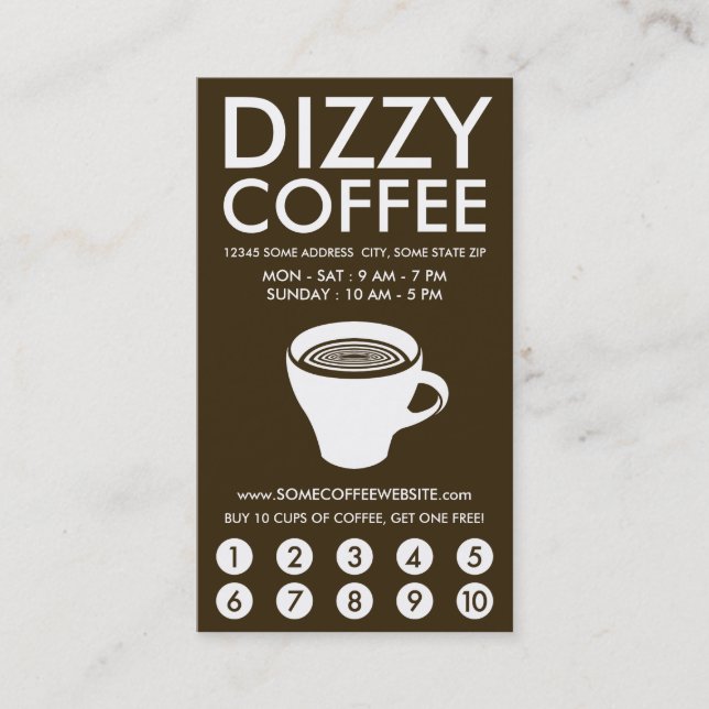 carte poinçonnée de café fondu (Devant)