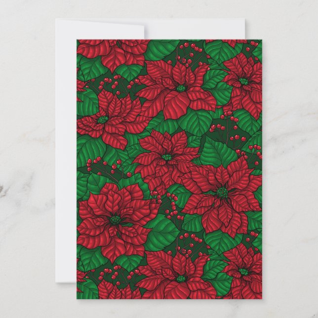 Carte Poinsettia, motif de Noël (Devant)