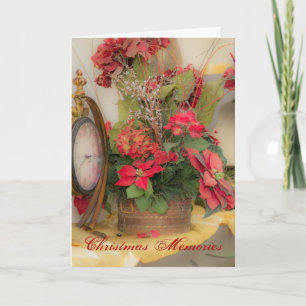 Carte Poinsettia Souvenirs de Noël