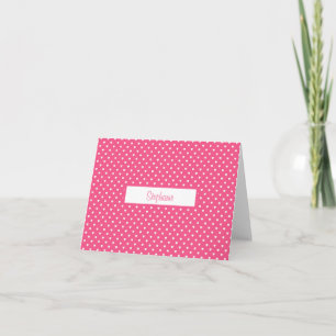 Carte Point rose Polka avec nom
