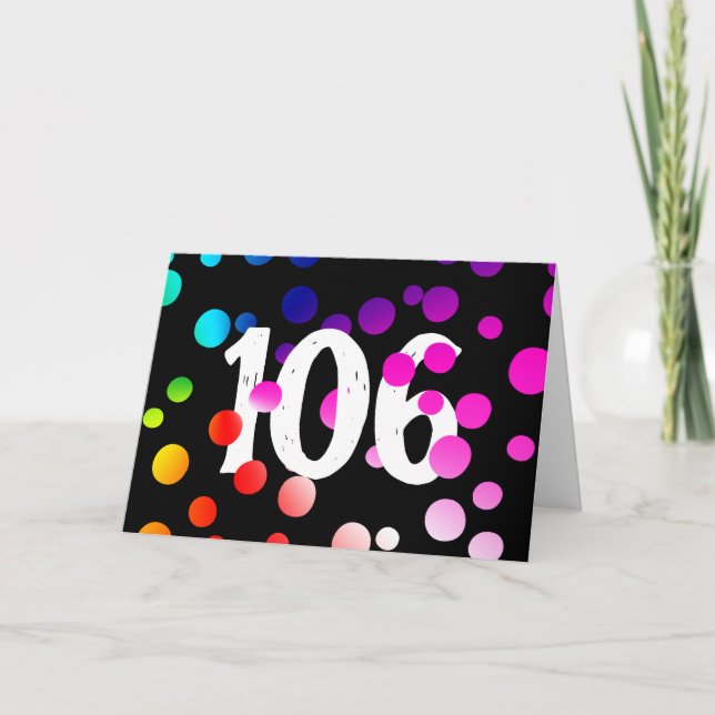 Carte Points arc-en-ciel 106e anniversaire en noir (Devant)