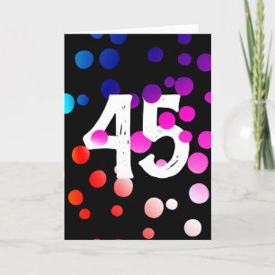 Carte Points arc-en-ciel du 45e anniversaire en noir