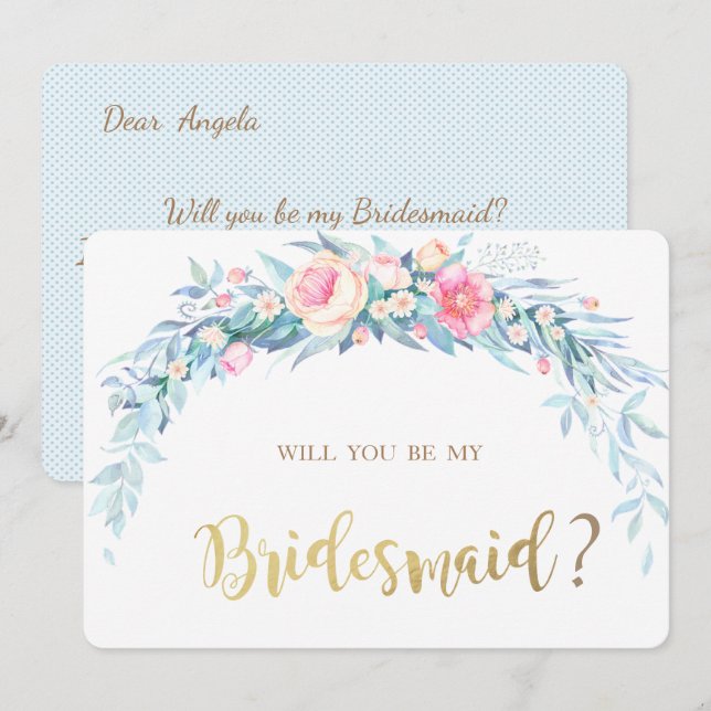 Carte Pois Bridesmaid (Devant / Derrière)