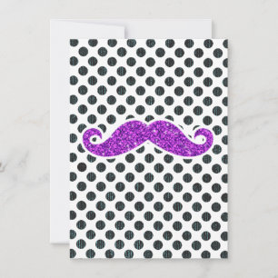 Carte Pois PURPLE PARTIES SCINTILLANT MUSTACHE