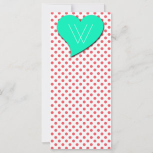 Carte Pois roses de corail - Monogramme par Shirley Tayl