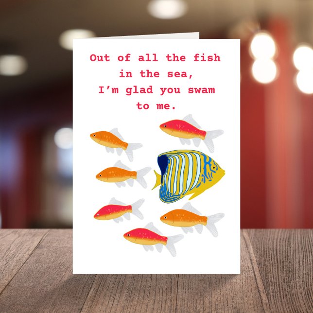 Carte Poisson amusant en mer Saint-Valentin (Créateur téléchargé)