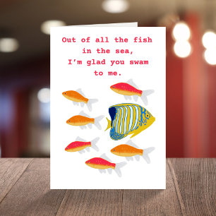 Carte Poisson amusant en mer Saint-Valentin