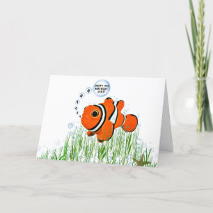 Carte Poisson clown aux algues pour 4 ans