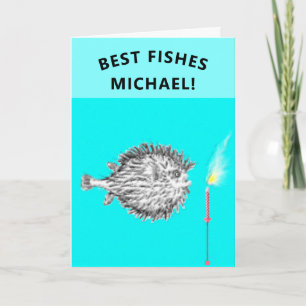 Carte Poisson d'anniversaire amusant
