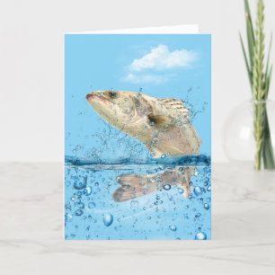 Carte Poisson d'anniversaire dans l'eau