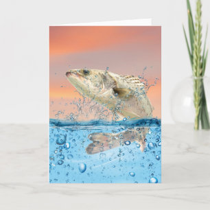 Carte Poisson d'anniversaire dans l'eau