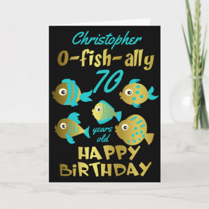 Carte Poisson Drôle N'Importe Quel Âge Or Anniversaire