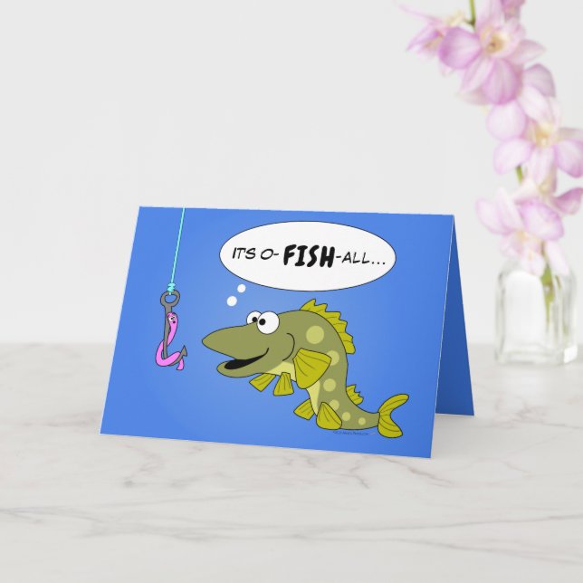 Carte Poisson drôle Vieillissement Anniversaire pour pêc (Orchidée)