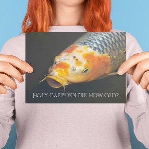 Carte Poisson en carpe coloré drôle Anniversaire