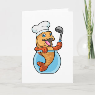 Carte Poisson en verre comme cuire avec cuillère à soupe
