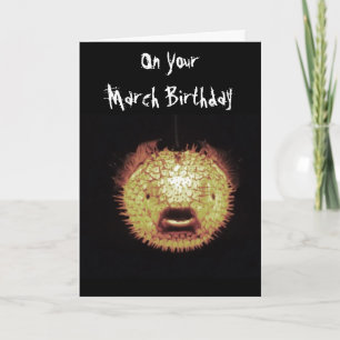 CARTE POISSON PUFER DIT ***JOLI ANNIVERSAIRE*** POISSON
