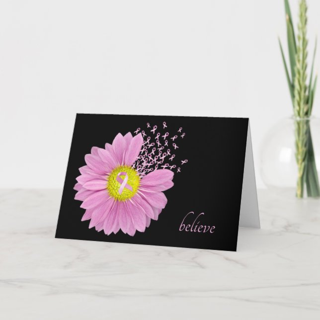 Carte Poisson rose avec rubans roses (Devant)