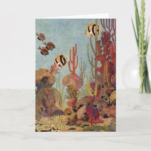 Carte Poissons-anges en corail, poissons tropicaux Vinta