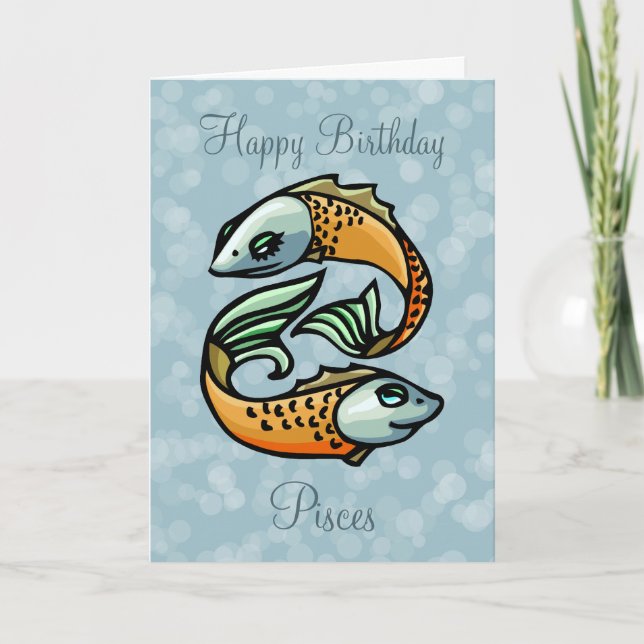 Carte Poissons colorés sur Blue Anniversaire (Devant)