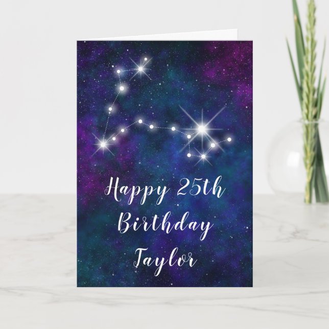 Carte Poissons Constellation Zodiaque Joyeux anniversair (Devant)