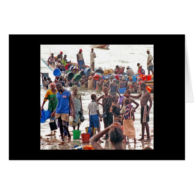 Carte, "poissons de achat de foule des pêcheurs " (Devant horizontal)