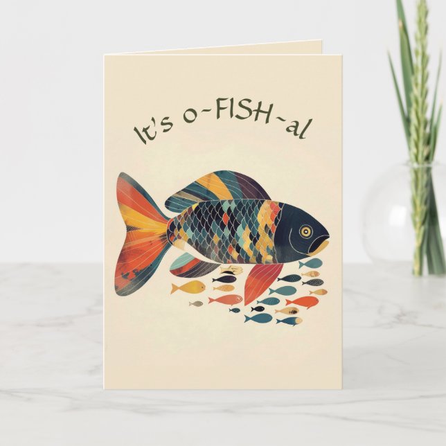 Carte Poissons modifiables officiellement vieillir Anniv (Devant)
