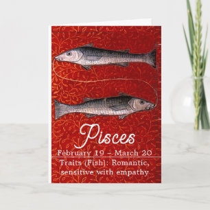 Carte Poissons signe Zodiaque Poisson fête d'anniversair