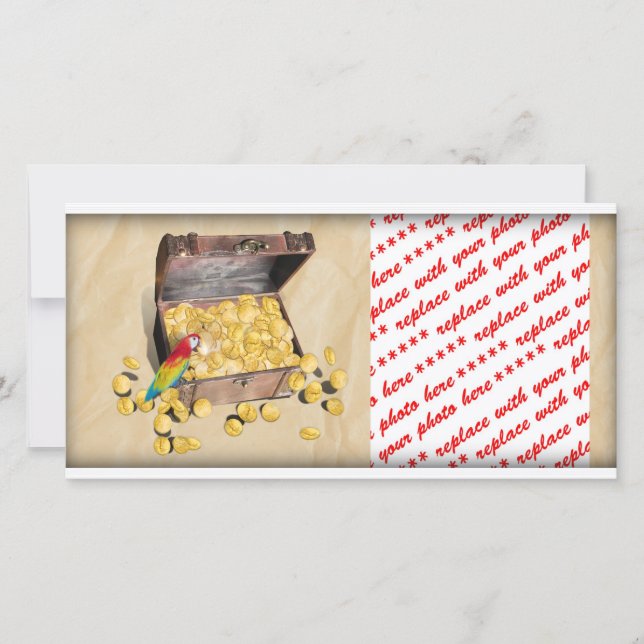 Carte Poitrine au trésor de pirate sur papier à crinet (Devant)