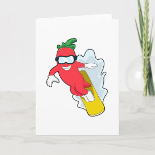 Carte Poivre au Snowboard avec Snowboard
