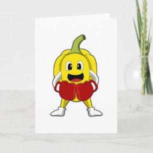 Carte Poivre en boxeur avec gants de boxe