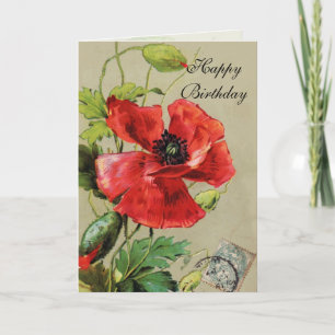 Carte POIVRE ROUGE ET BOUTEILLE / Anniversaire