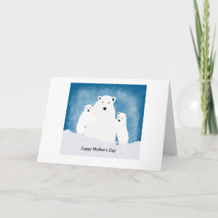 Carte Polar Bear Maman avec des petits