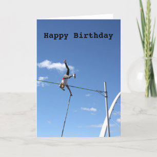 Carte Pole Vaulter Happy Birthday Card