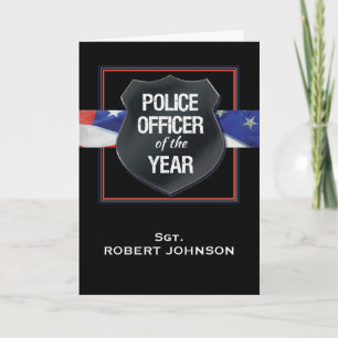 Carte Police Officier de l'année Félicitations Nom perso