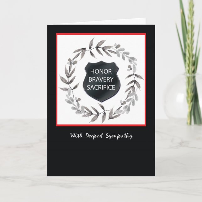 Carte Police Officier Sympathy Black Wreath (Devant)