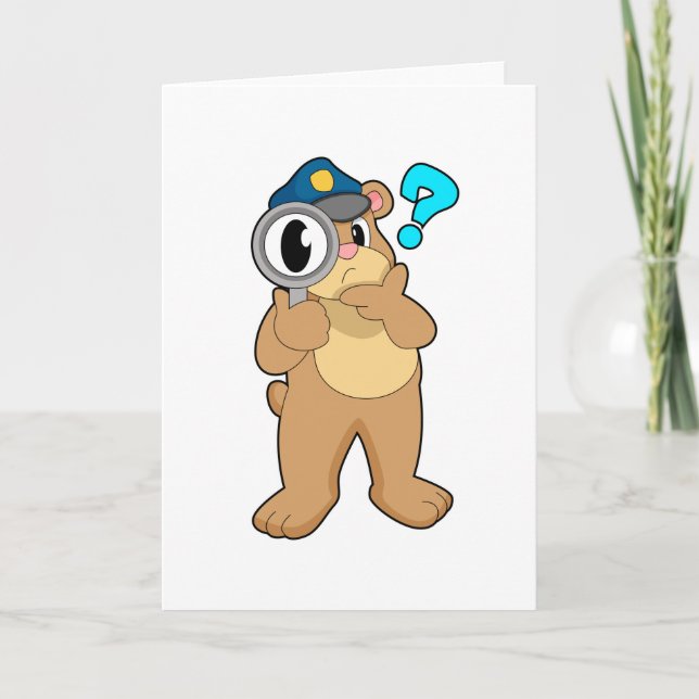 Carte Policier ours Loupe (Devant)
