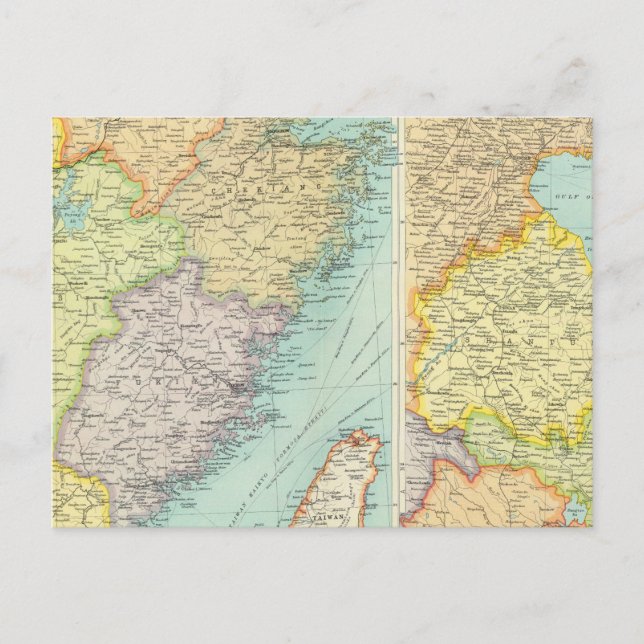 Carte politique de la Chine orientale (Devant)