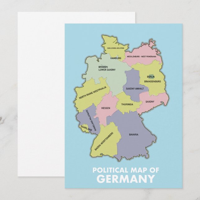 Carte politique de l'Allemagne (Devant / Derrière)