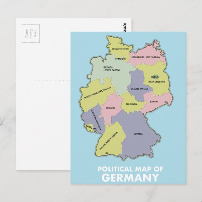 Carte politique de l'Allemagne (Devant / Derrière)