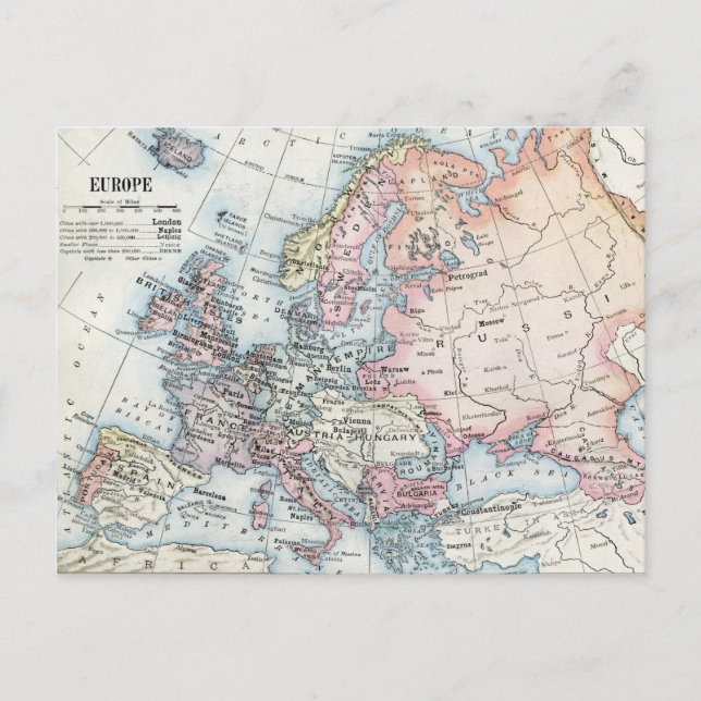 Carte politique de l'Europe (1916) (Devant)