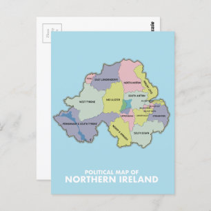 Carte Politique De L'Irlande Du Nord.