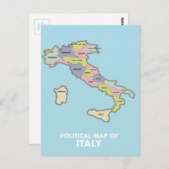 Carte politique de l'Italie (Devant / Derrière)